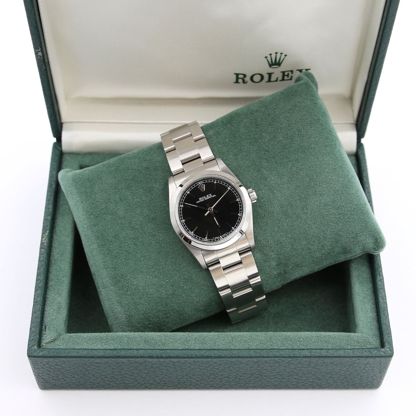 Rolex Oyster Perpetual 31 67480 (Unknown (random serial)) - Black dial 31 mm Steel case (5/8)