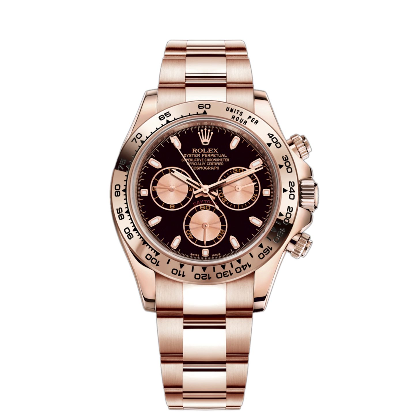 Rolex Daytona 116505 (Unknown (random serial)) - Black dial 40 mm Rose Gold case (1/8)