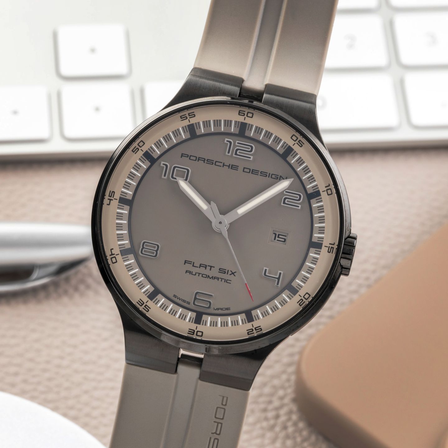 Porsche Design Flat Six P6350.43.94.1255 (Unknown (random serial)) - Grey dial 44 mm Steel case (3/8)