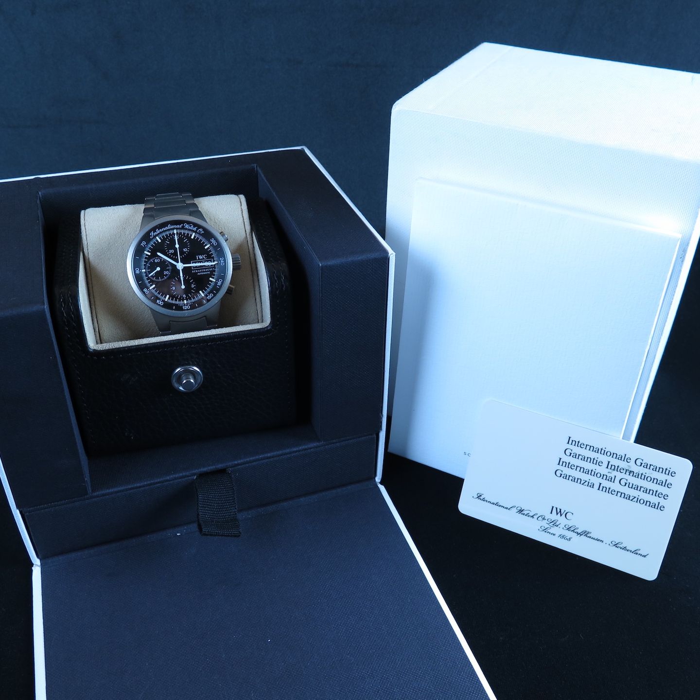 IWC GST IW370703 (2004) - Zwart wijzerplaat 40mm Titanium (8/8)