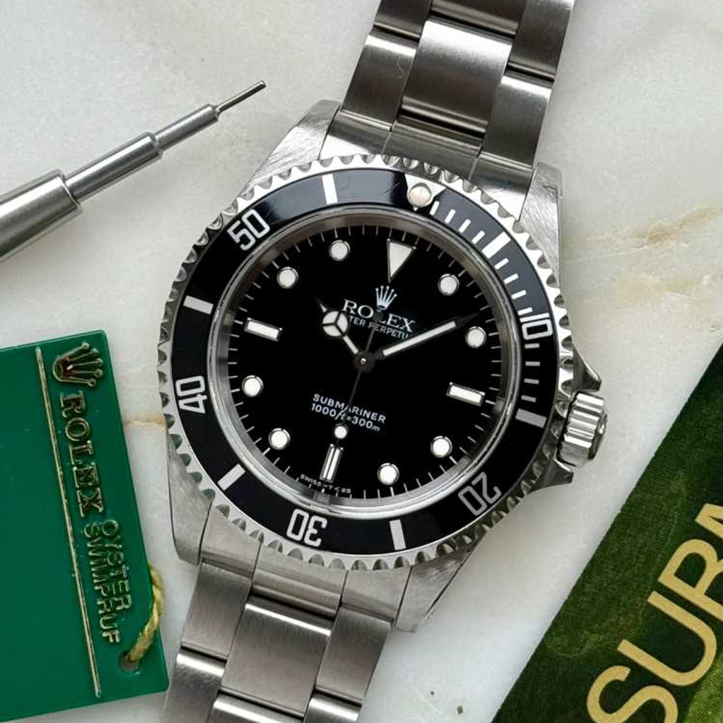 Rolex Submariner No Date 14060 (1993) - Zwart wijzerplaat 40mm Staal (1/8)