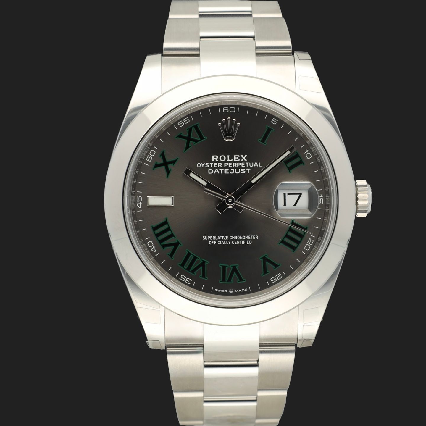 Rolex Datejust 41 126300 (2019) - Green dial 41 mm Steel case (3/8)
