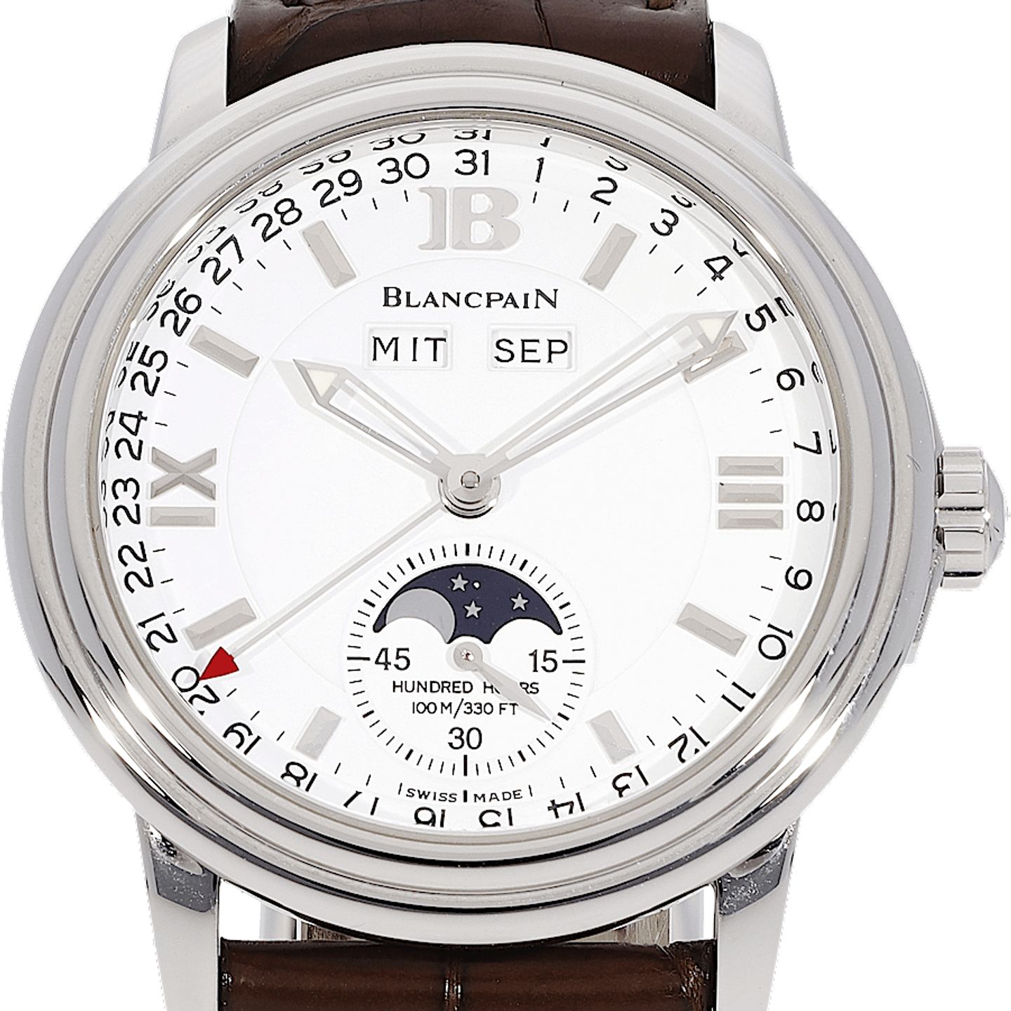 Blancpain Léman Moonphase 2763-1127-53 (1999) - White dial 39 mm Steel case (1/5)