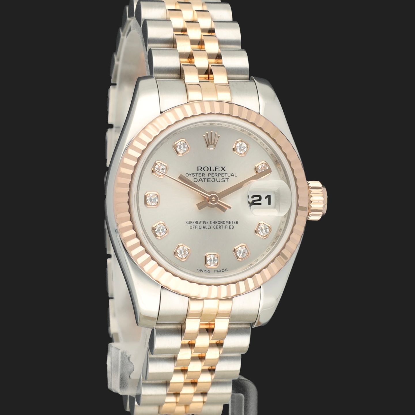 Rolex Lady-Datejust 179171 (2008) - Silver dial 26 mm Gold/Steel case (4/8)