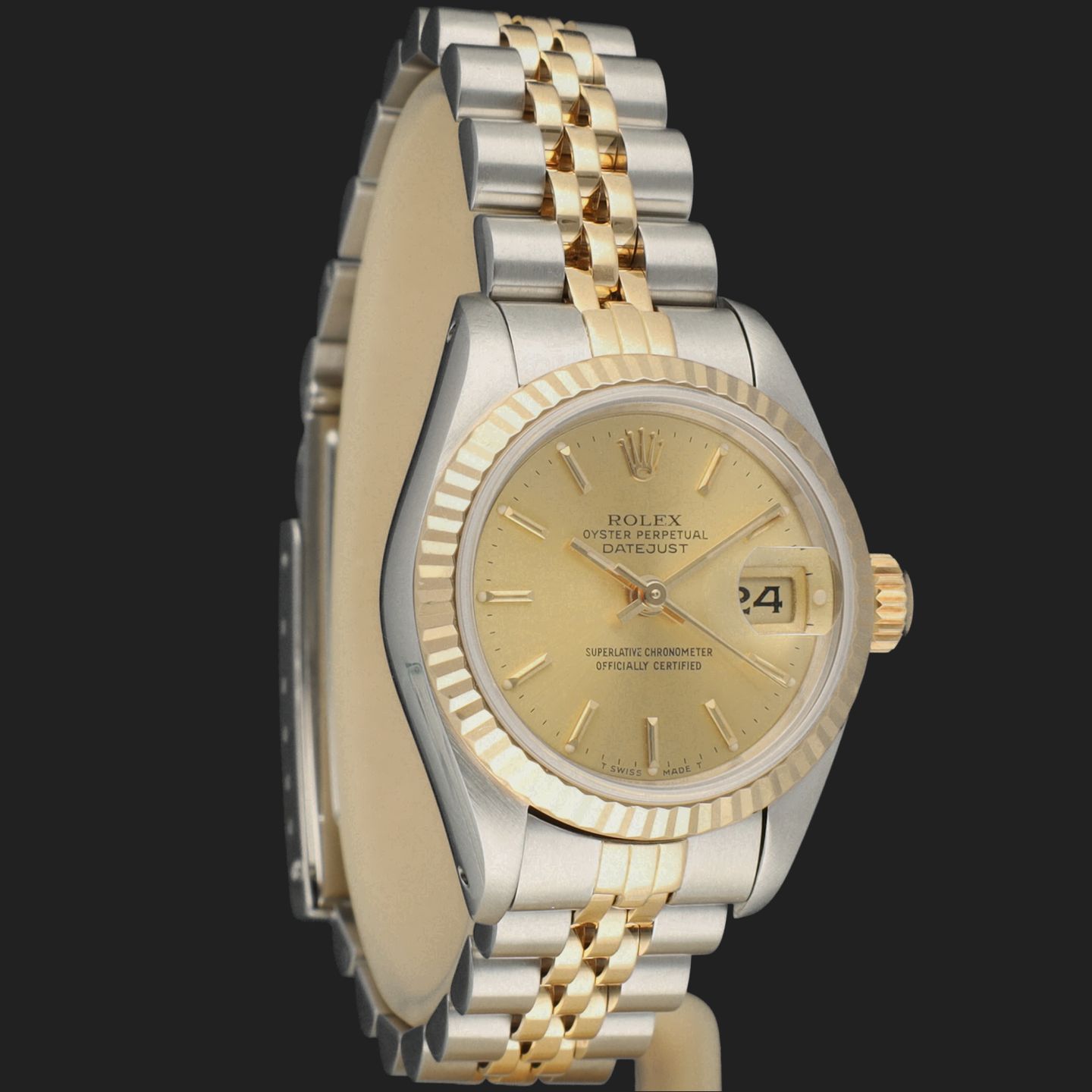 Rolex Lady-Datejust 69173 (Unknown (random serial)) - Champagne dial 26 mm Gold/Steel case (4/8)