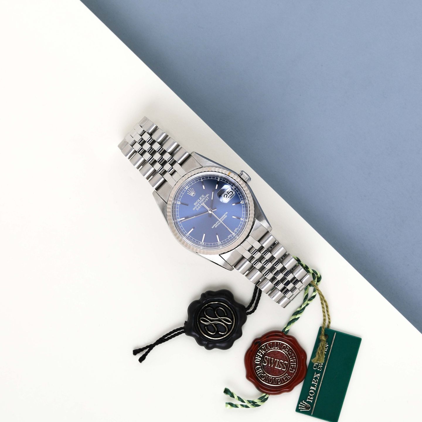 Rolex Datejust 36 16234 (2001) - Blauw wijzerplaat 36mm Staal (2/8)