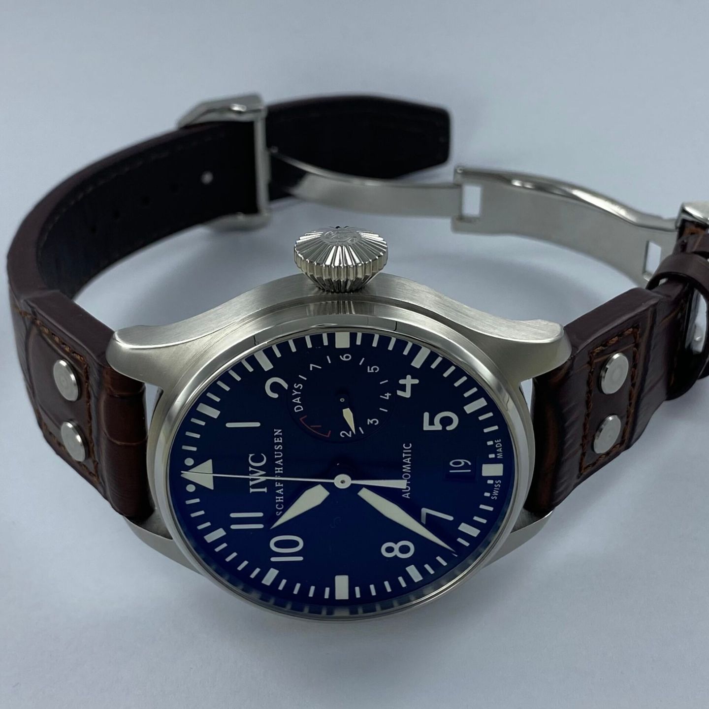 IWC Big Pilot IW500912 (Onbekend (willekeurig serienummer)) - Zwart wijzerplaat 46mm Staal (2/6)