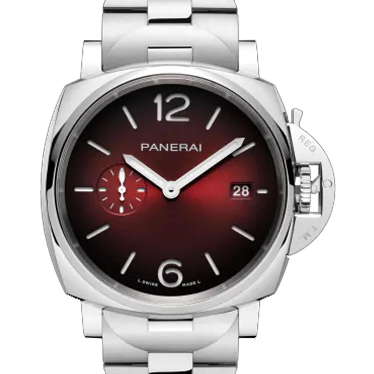 Panerai Luminor Due PAM01539 (2026) - Rood wijzerplaat 42mm Staal (1/1)