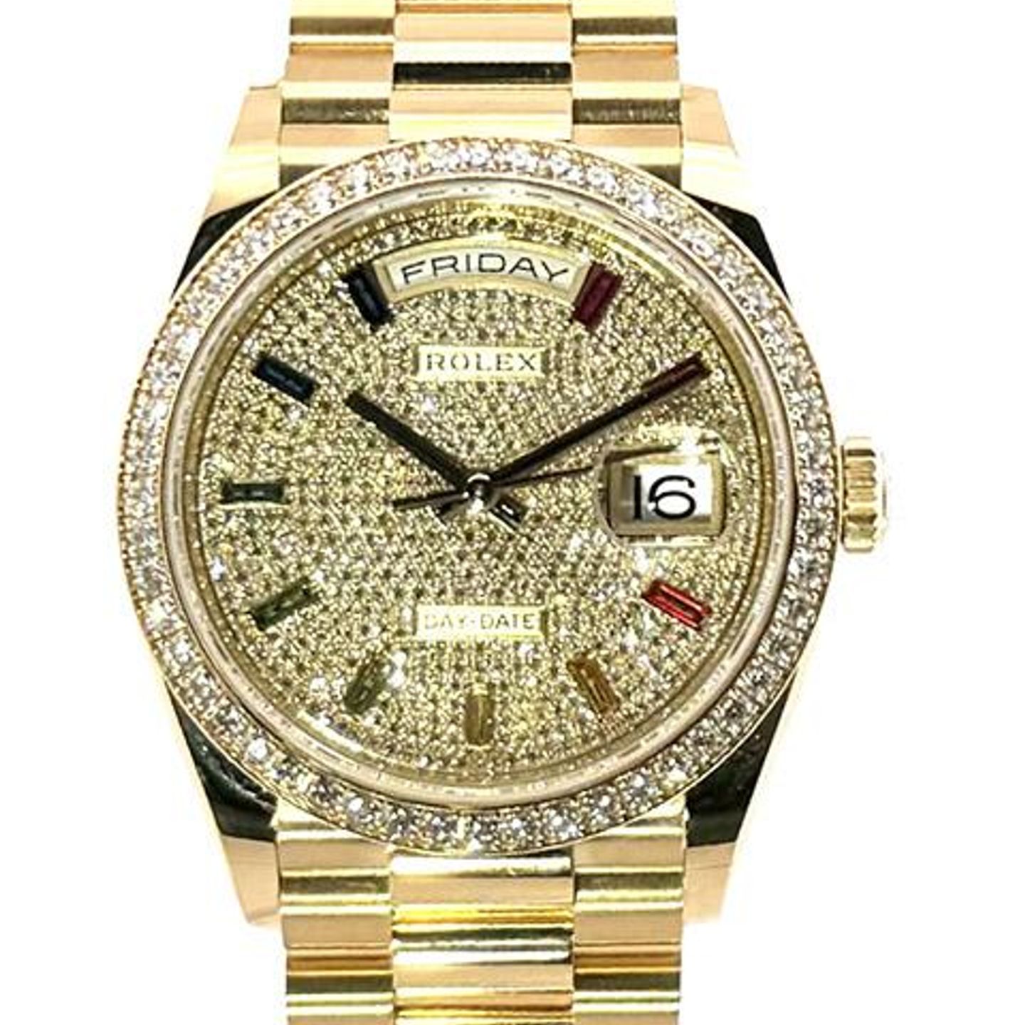 Rolex Day-Date 36 128348RBR (2022) - Diamond dial 36 mm Yellow Gold case (1/8)