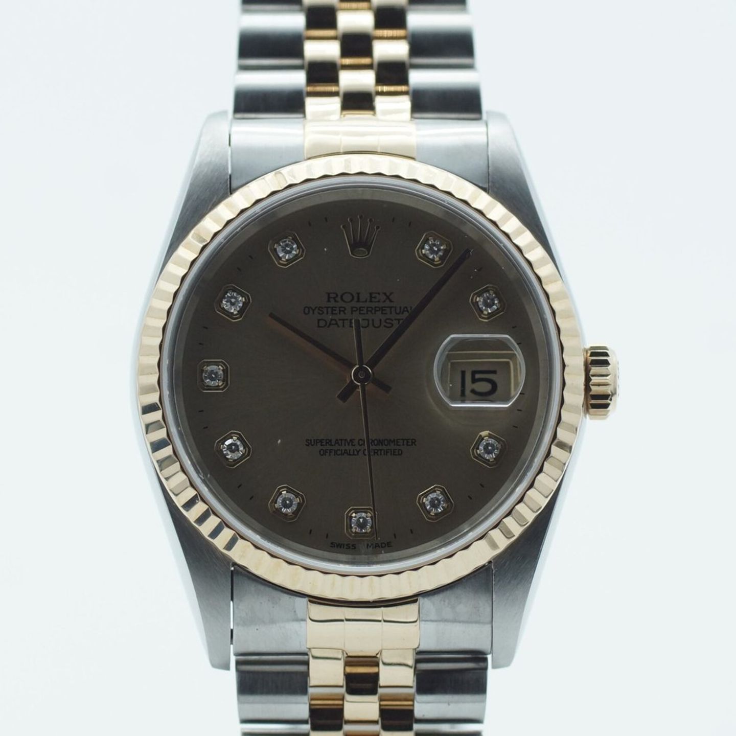 Rolex Datejust 36 16233 (1997) - Champagne dial 36 mm Gold/Steel case (2/8)