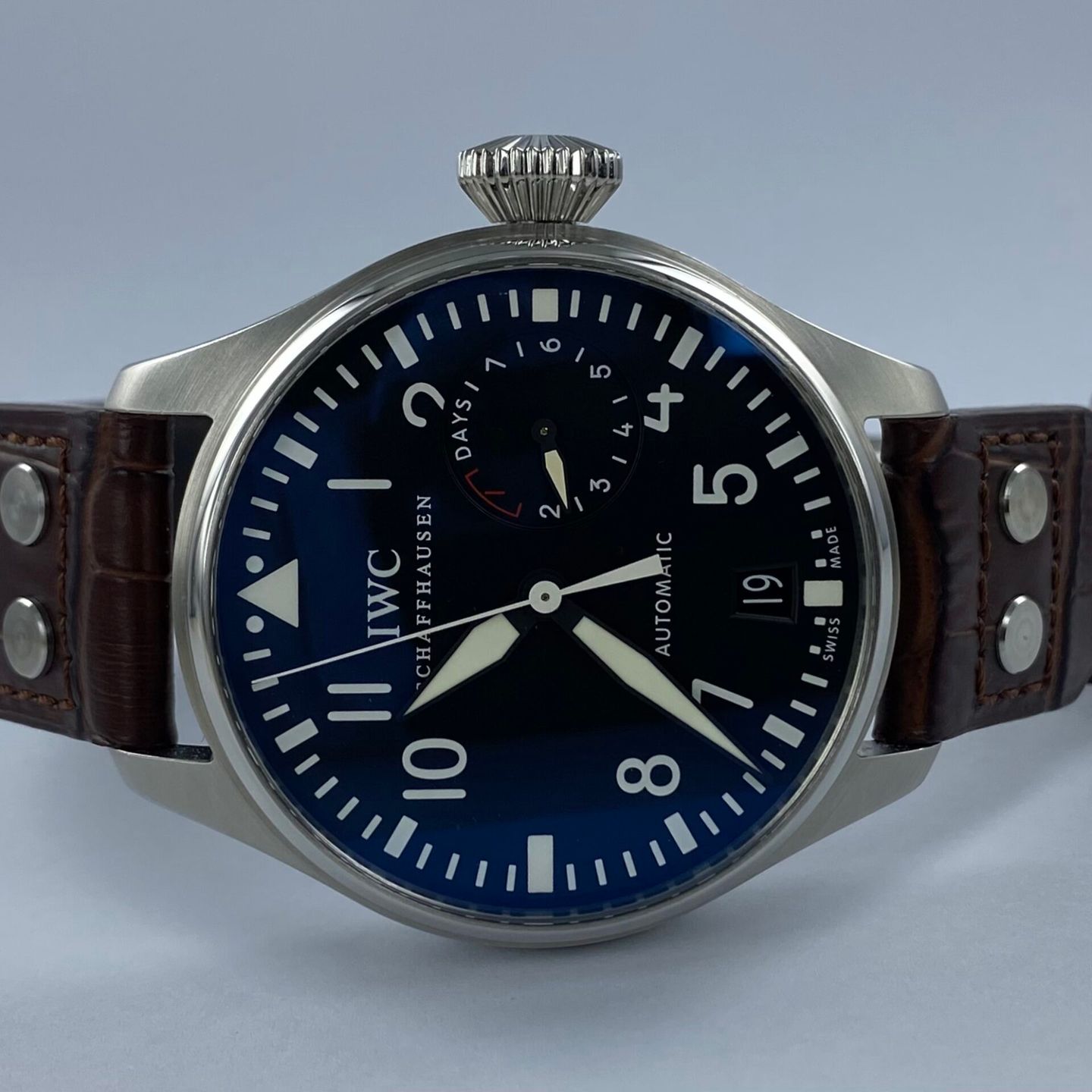 IWC Big Pilot IW500912 (Onbekend (willekeurig serienummer)) - Zwart wijzerplaat 46mm Staal (1/6)