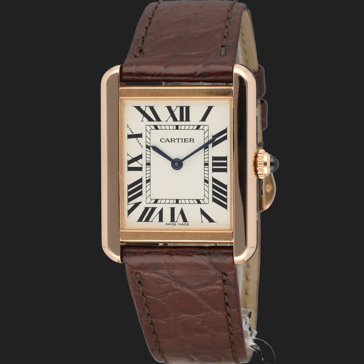 Cartier Tank Solo W5200024 (2019) - Zilver wijzerplaat 31mm Roségoud (1/8)