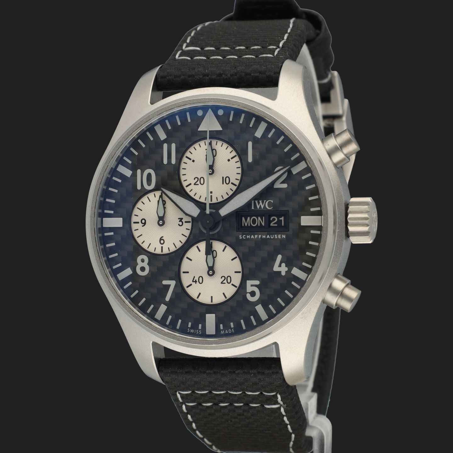 IWC Ingenieur AMG IW377903 (2021) - Zwart wijzerplaat 43mm Titanium (1/8)