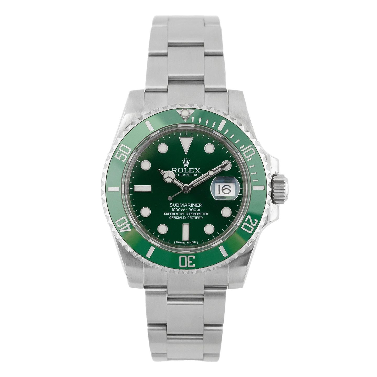 Rolex Submariner Date 116610LV (2014) - Groen wijzerplaat 40mm Staal (1/5)