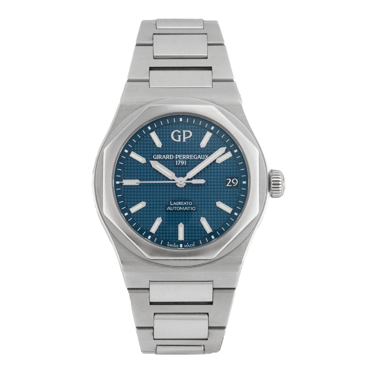 Girard-Perregaux Laureato 81010-11-431-11A (2021) - Blauw wijzerplaat 43mm Staal (1/6)