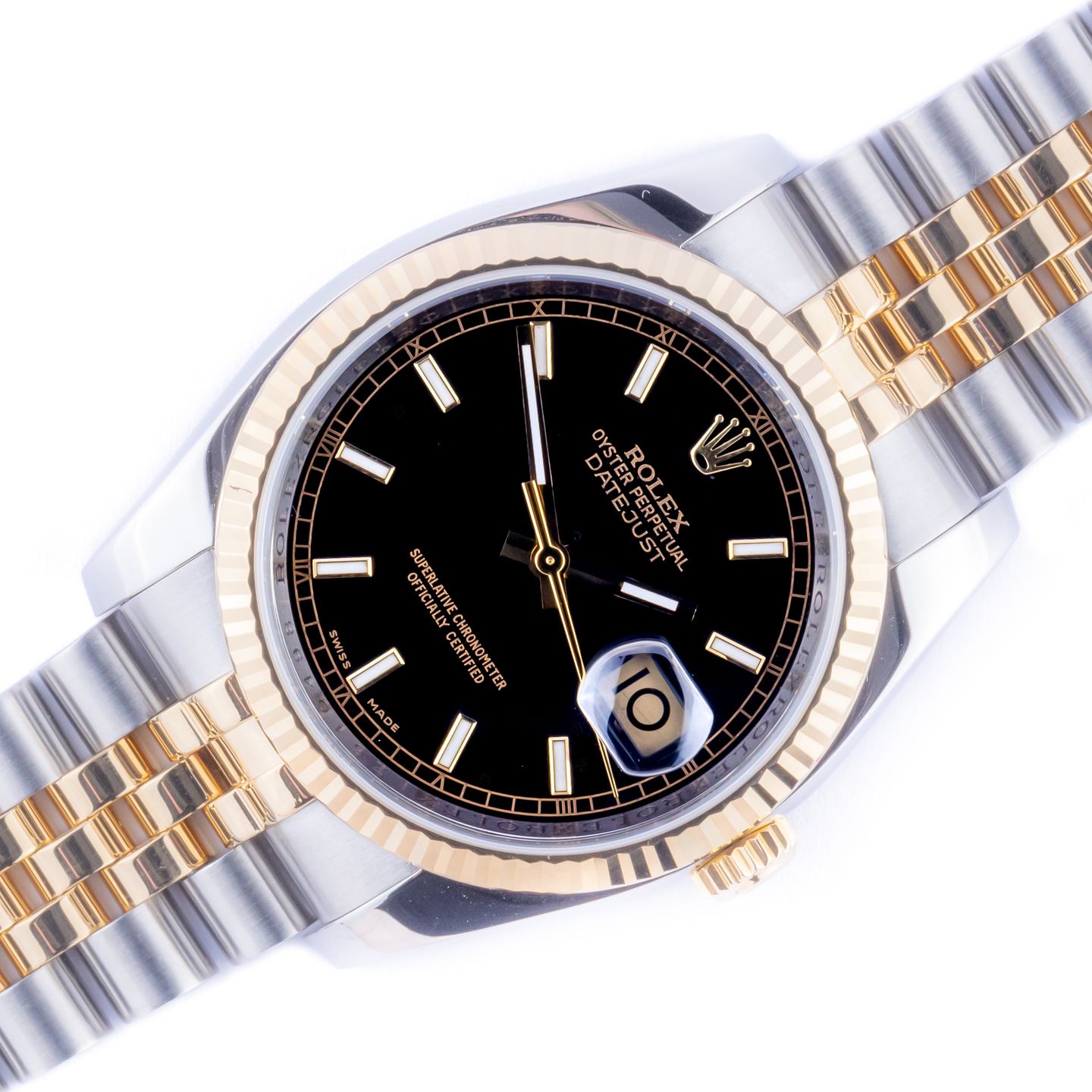 Rolex Datejust 36 116233 (2006) - Zwart wijzerplaat 36mm Goud/Staal (1/8)