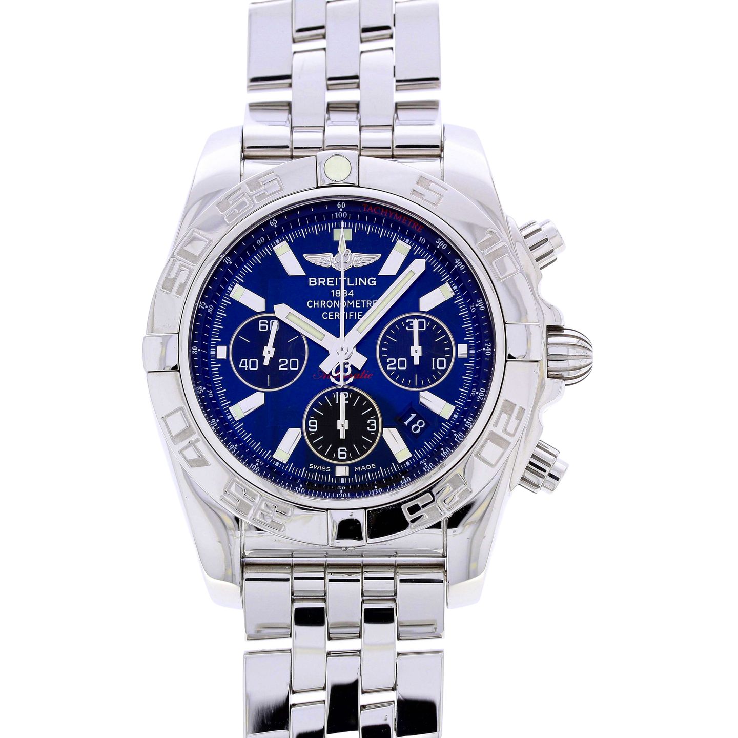 Breitling Chronomat 44 AB0110 (2010) - Blauw wijzerplaat 44mm Staal (1/8)