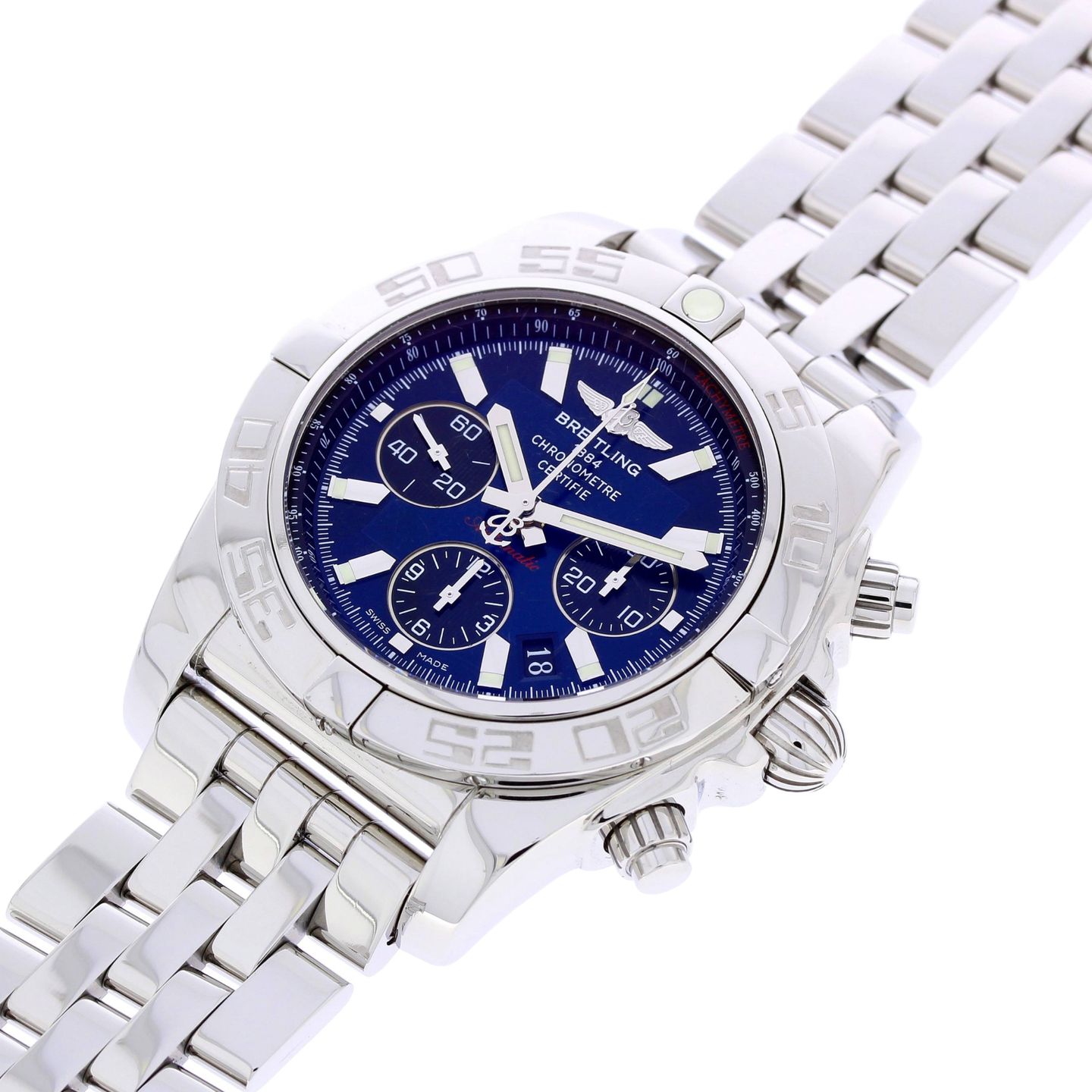 Breitling Chronomat 44 AB0110 (2010) - Blauw wijzerplaat 44mm Staal (2/8)