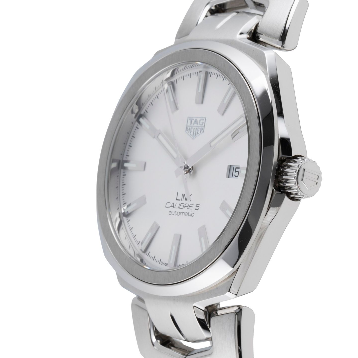 TAG Heuer Link Calibre 5 WBC2111.BA0603 (Unknown (random serial)) - Silver dial 41 mm Steel case (6/8)