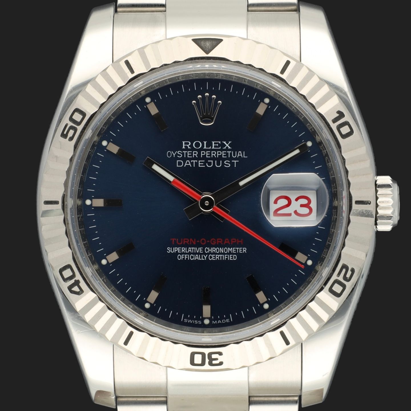 Rolex Datejust Turn-O-Graph 116264 (2009) - Blauw wijzerplaat 36mm Staal (2/8)