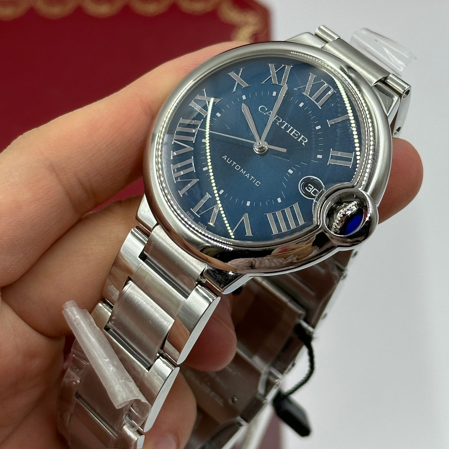 Cartier Ballon Bleu 40mm WSBB0061 (2022) - Blauw wijzerplaat 40mm Staal (7/8)