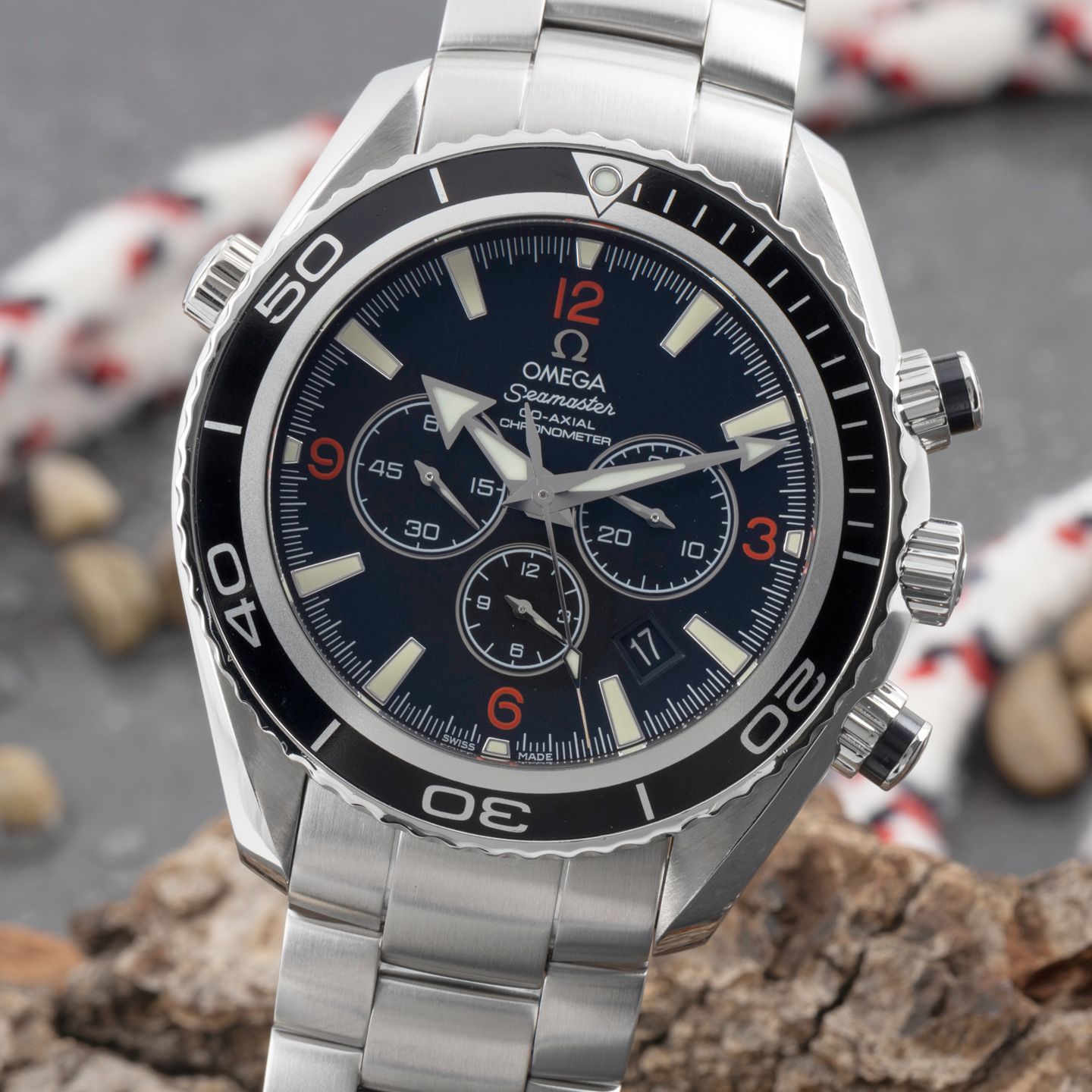 Omega Seamaster Planet Ocean Chronograph 2910.51.82 (Unknown (random serial)) - Black dial 46 mm Steel case (3/8)