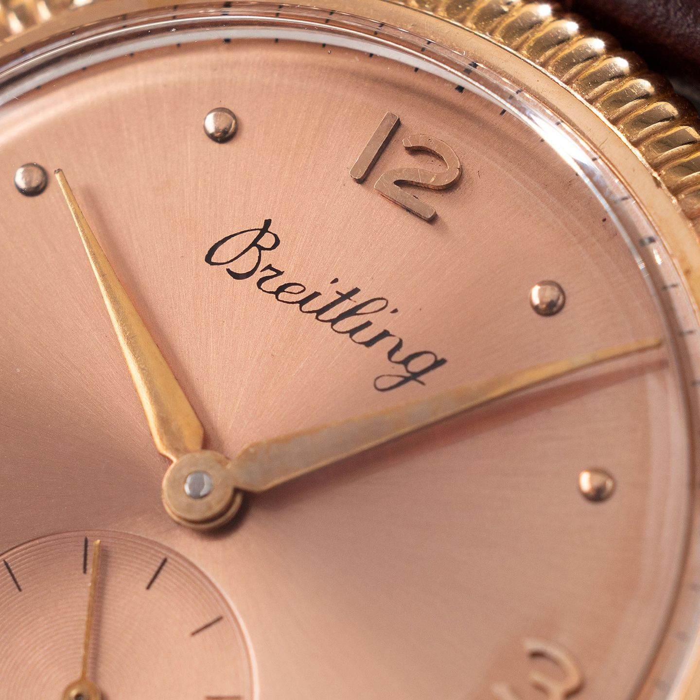 Breitling Vintage 177 (Onbekend (willekeurig serienummer)) - Roze wijzerplaat 34mm Roségoud (3/8)