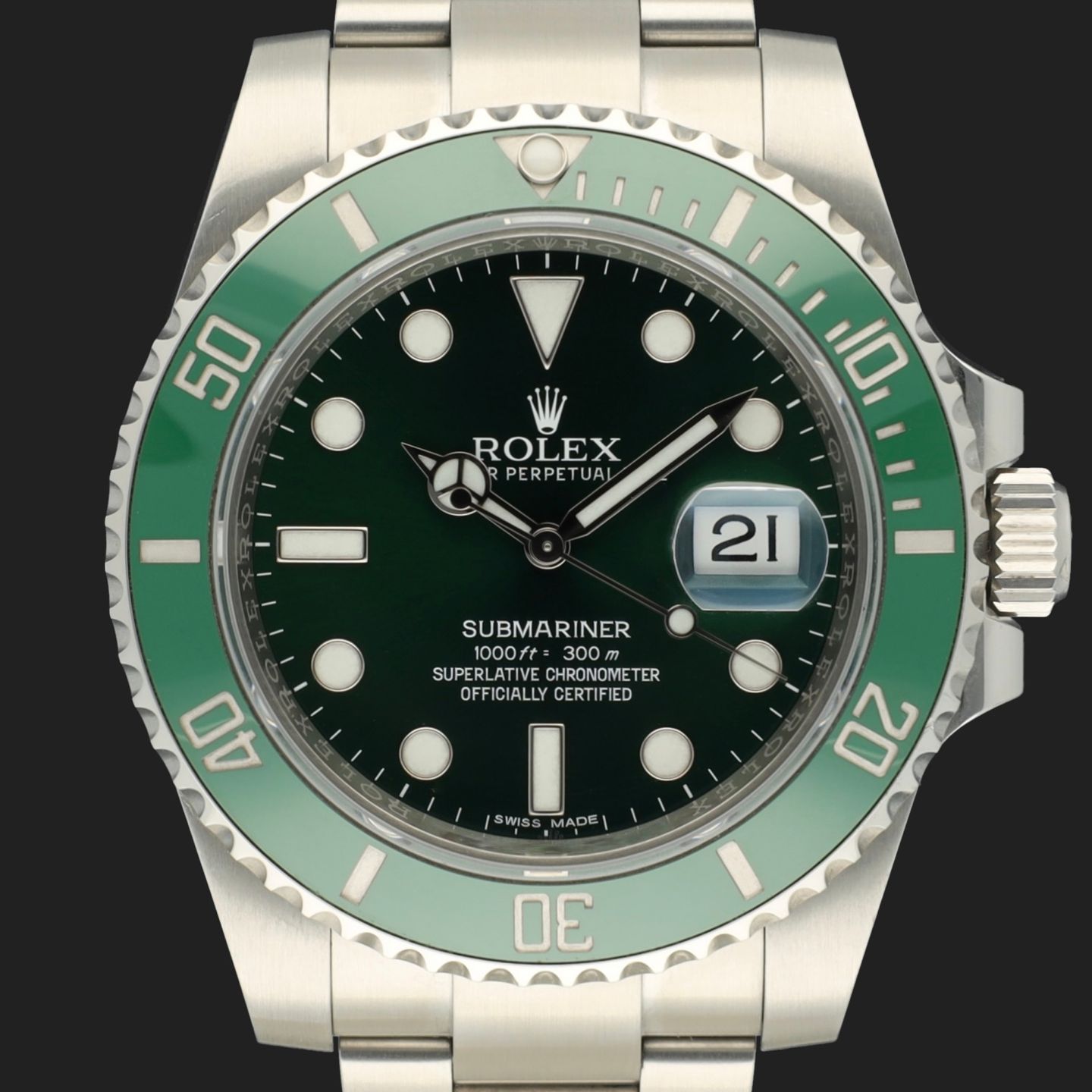 Rolex Submariner Date 116610LV (2016) - Green dial 40 mm Steel case (3/8)
