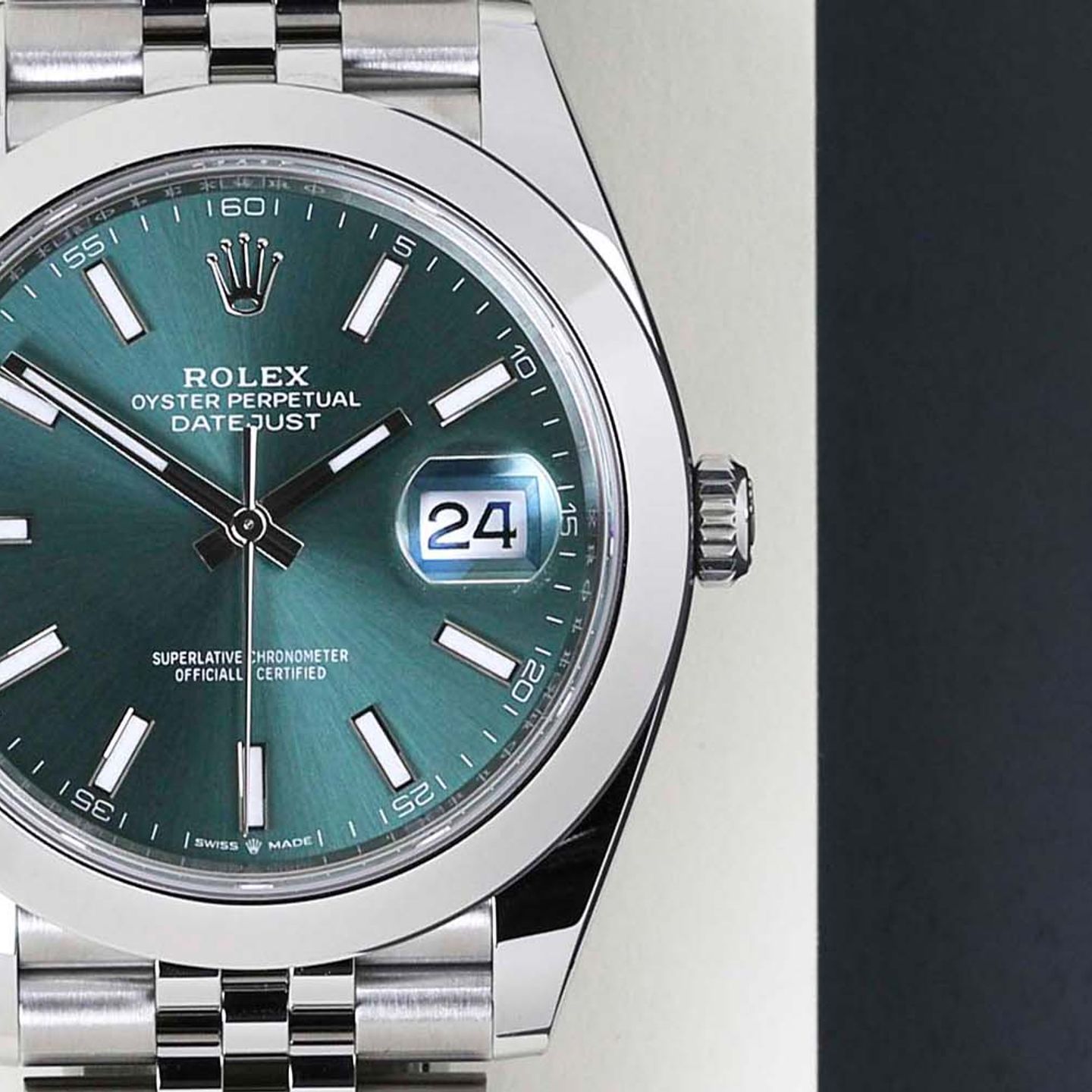 Rolex Datejust 41 126300 (2024) - Groen wijzerplaat 41mm Staal (5/8)