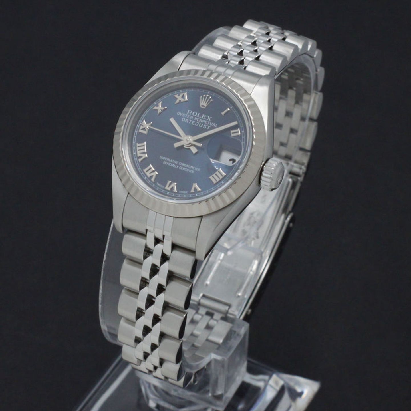 Rolex Lady-Datejust 79174 (1999) - Blue dial 26 mm Steel case (5/8)