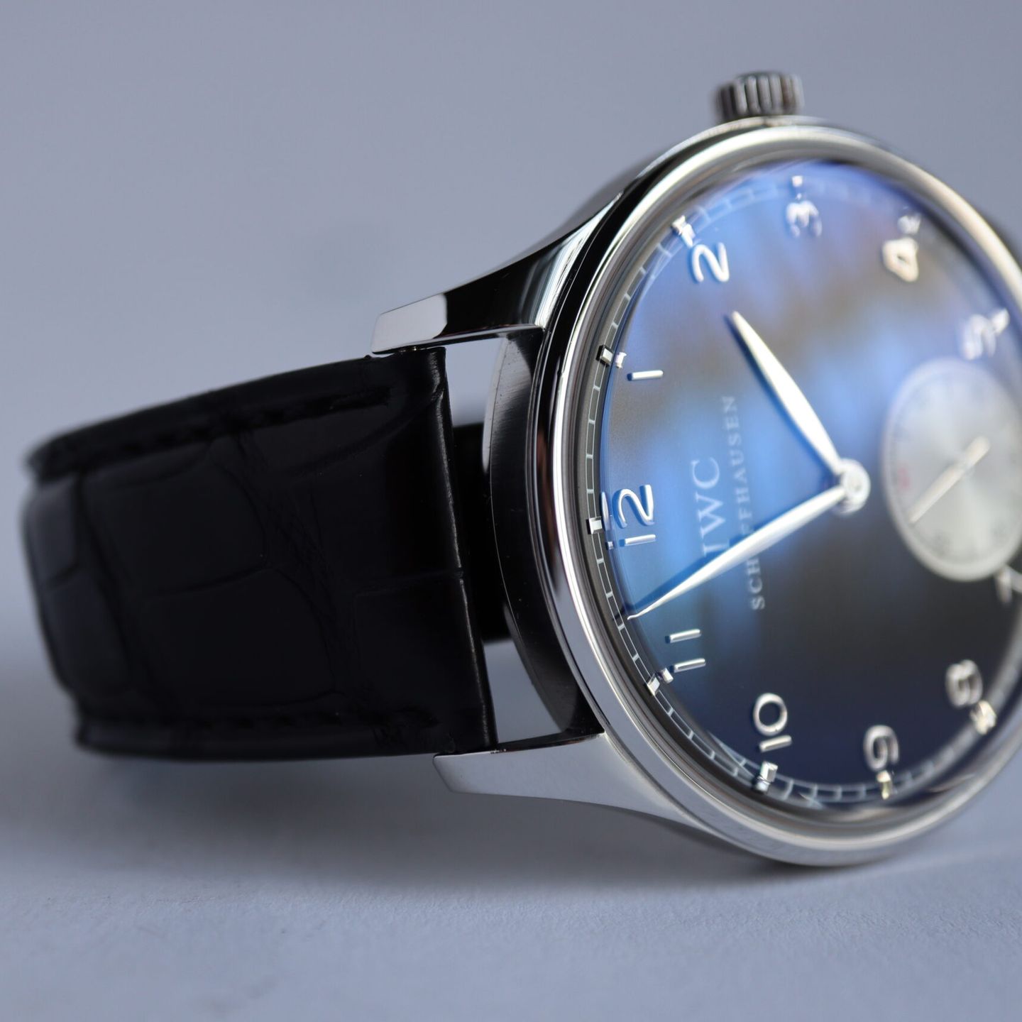 IWC Portuguese Hand-Wound IW545404 (2012) - Zwart wijzerplaat 44mm Staal (6/8)