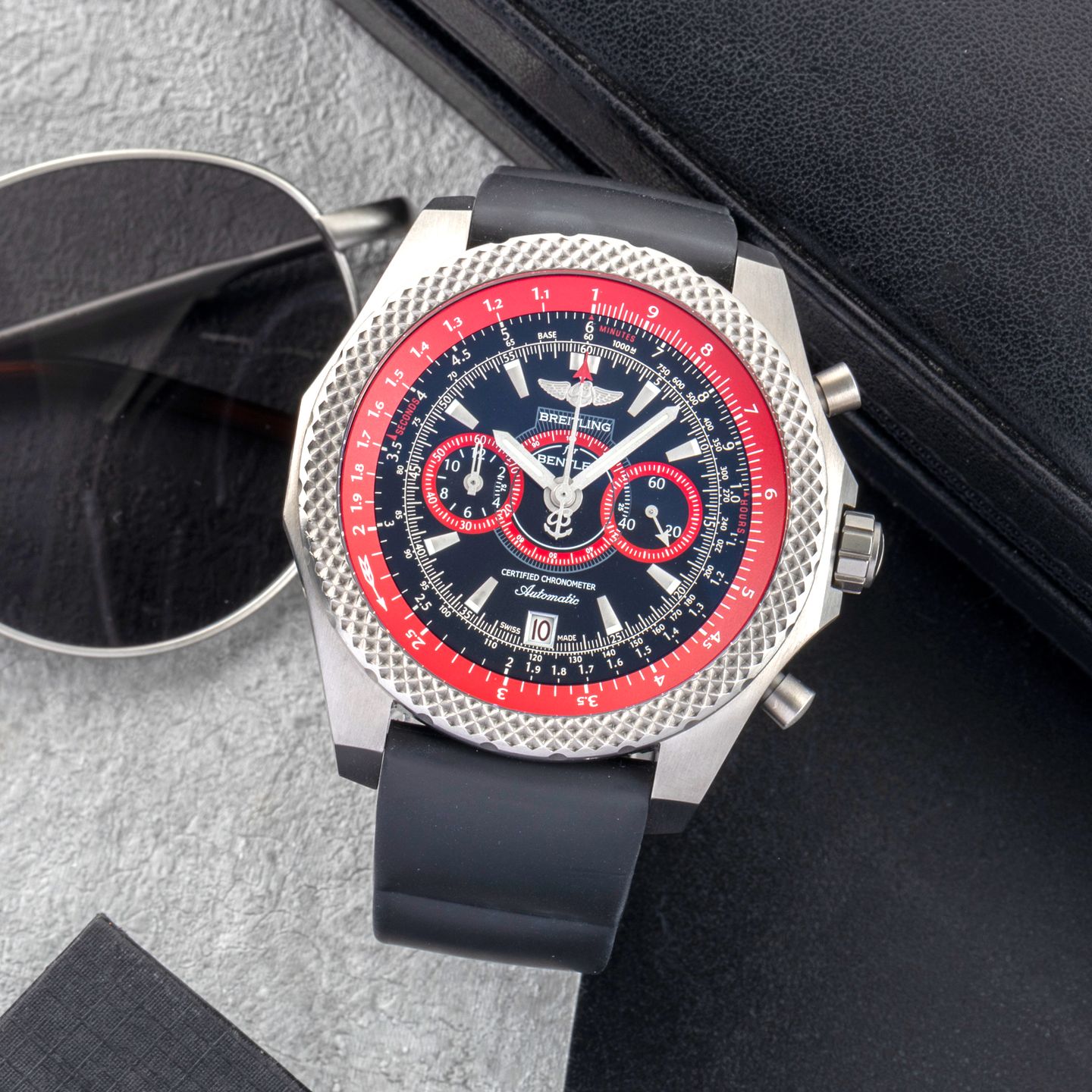Breitling Bentley Supersports E27365 (Unknown (random serial)) - Black dial 49 mm Titanium case (1/8)