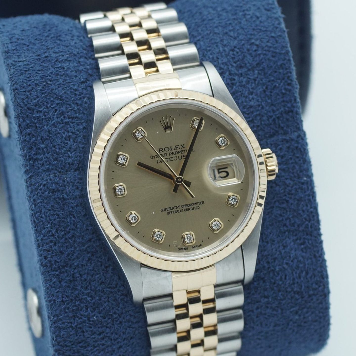 Rolex Datejust 36 16233 (1997) - Champagne dial 36 mm Gold/Steel case (1/8)