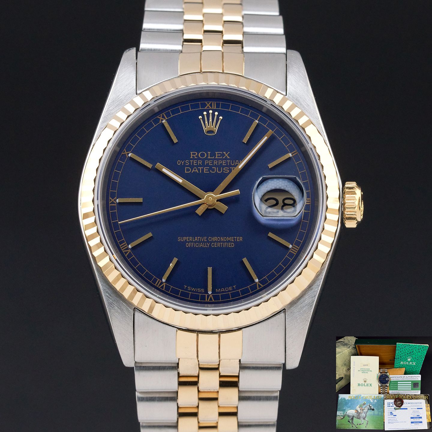 Rolex Datejust 36 16233 (1988) - 36mm Goud/Staal (1/8)