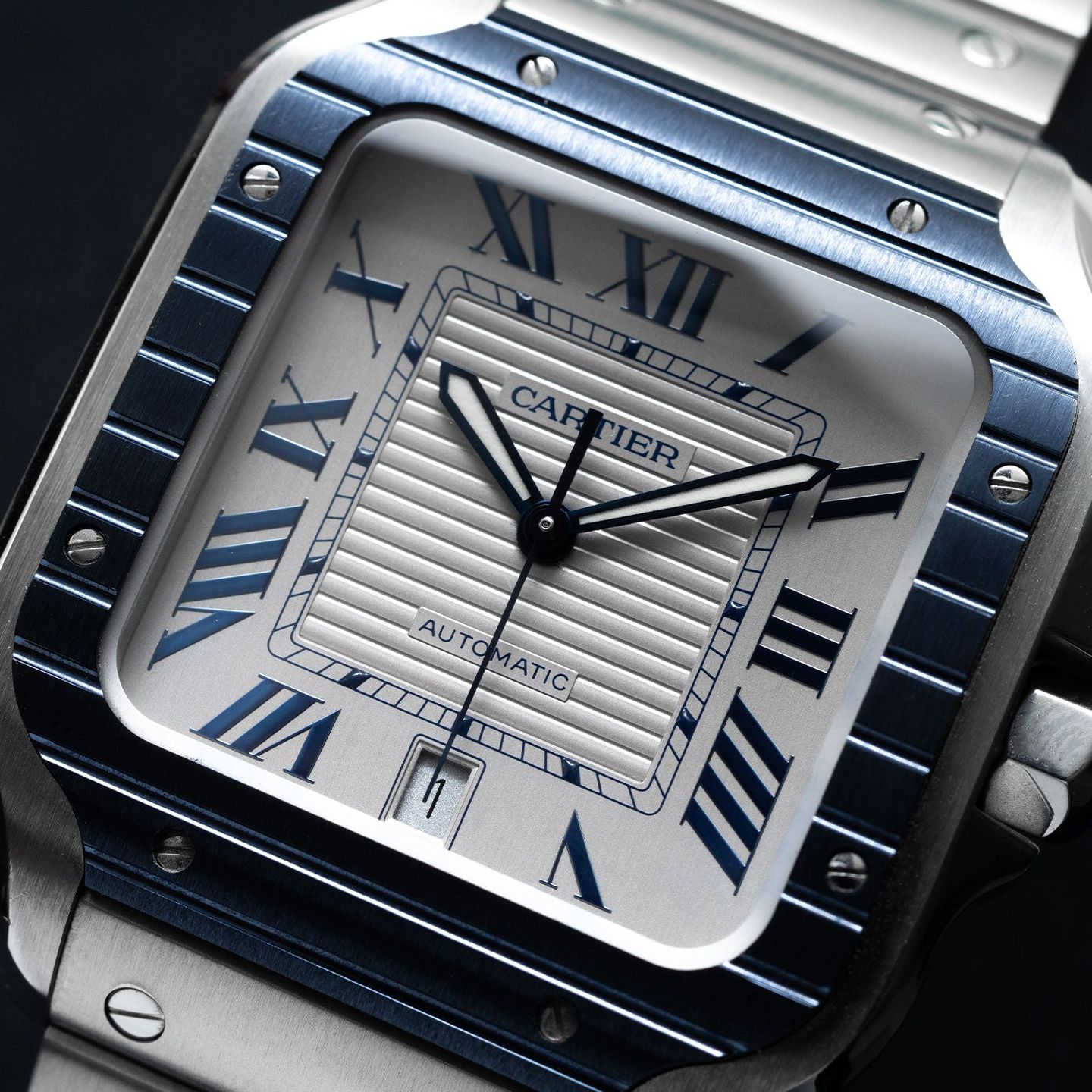 Cartier Santos WSSA0047 (2022) - Grey dial 40 mm Steel case (3/7)