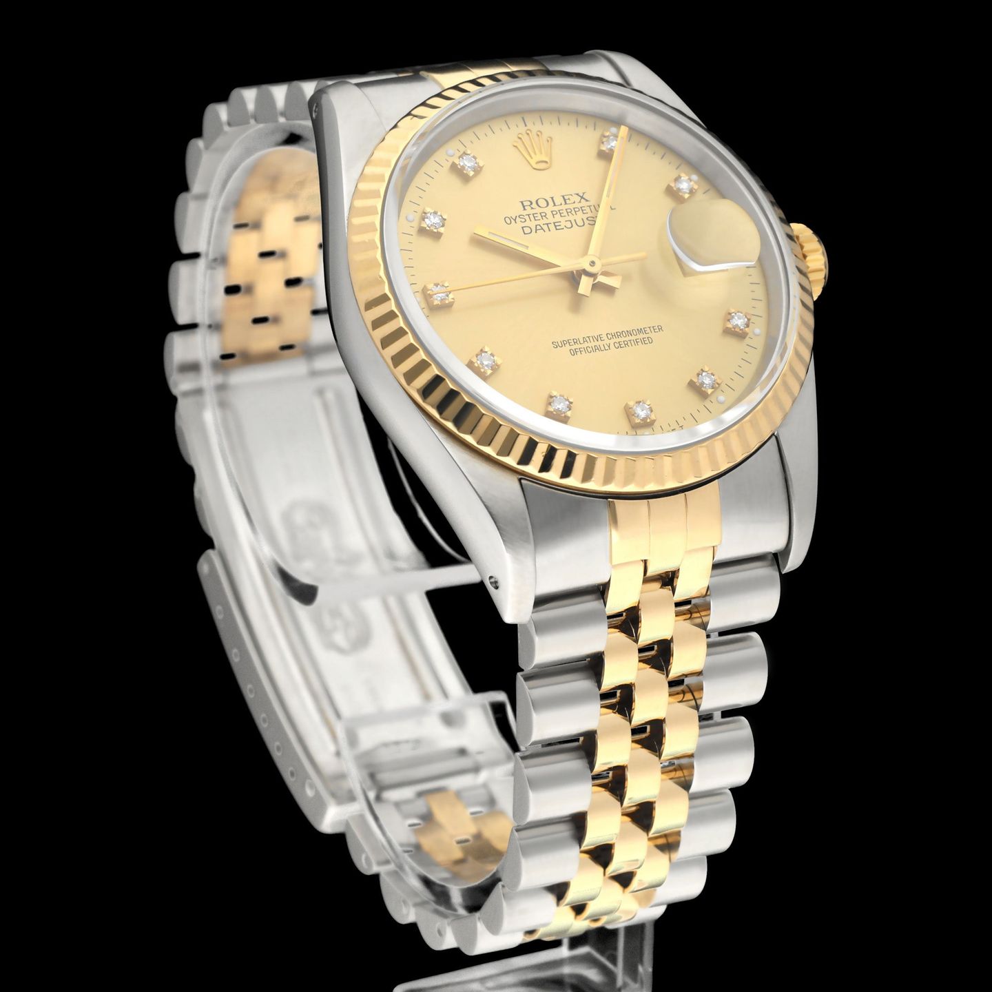 Rolex Datejust 36 16233G (1991) - Champagne dial 36 mm Gold/Steel case (5/8)