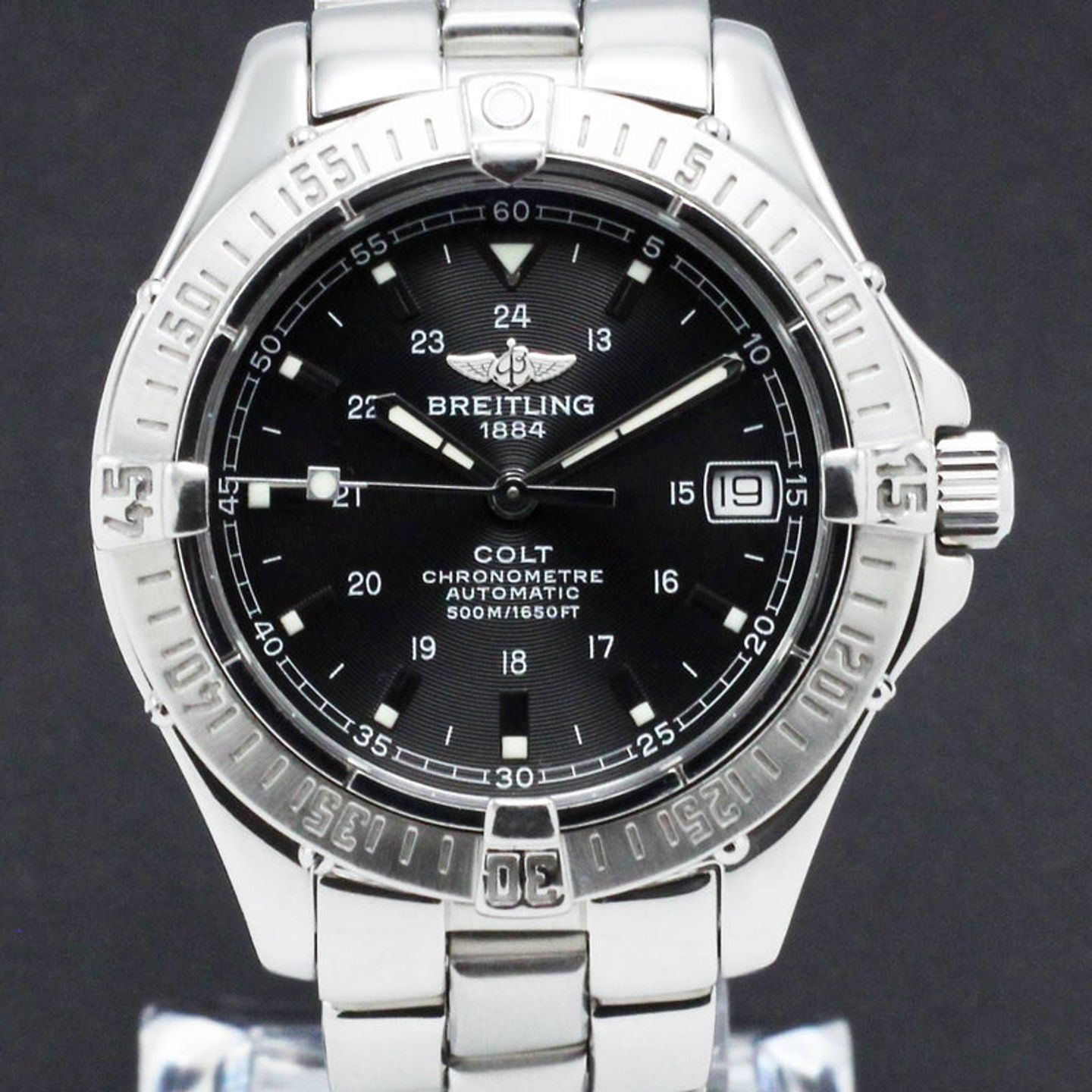 Breitling Colt Automatic A17350 (2005) - Zwart wijzerplaat 38mm Staal (1/7)