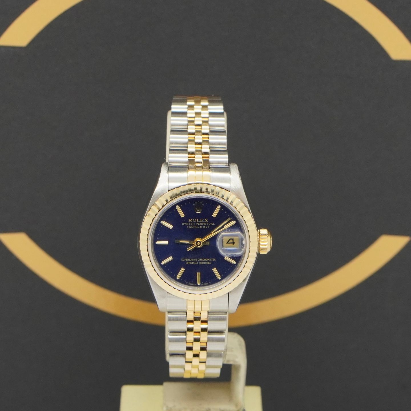 Rolex Lady-Datejust 69173 (1989) - Blue dial 26 mm Gold/Steel case (1/7)