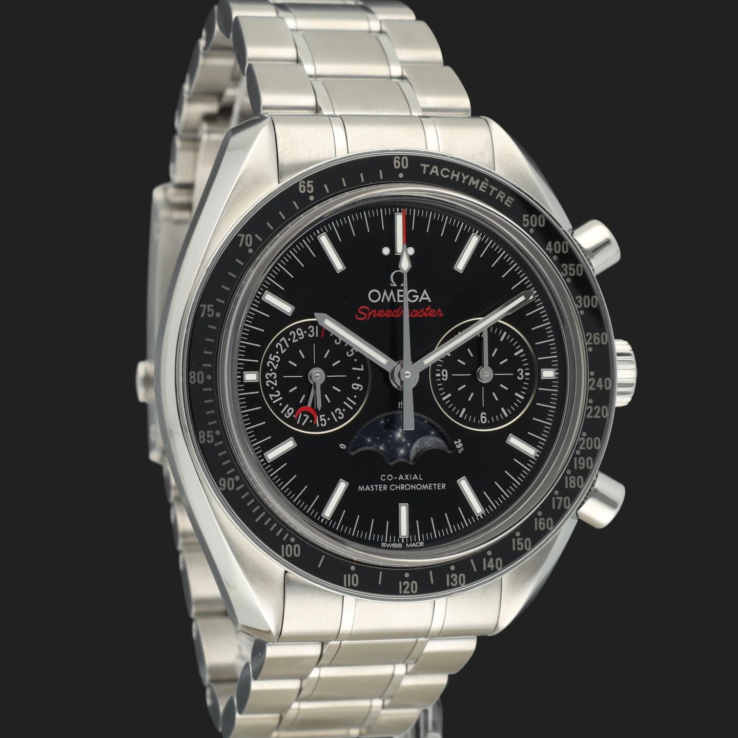 Omega Speedmaster Moonphase 304.30.44.52.01.001 (2018) - Black dial 44 mm Steel case (4/8)