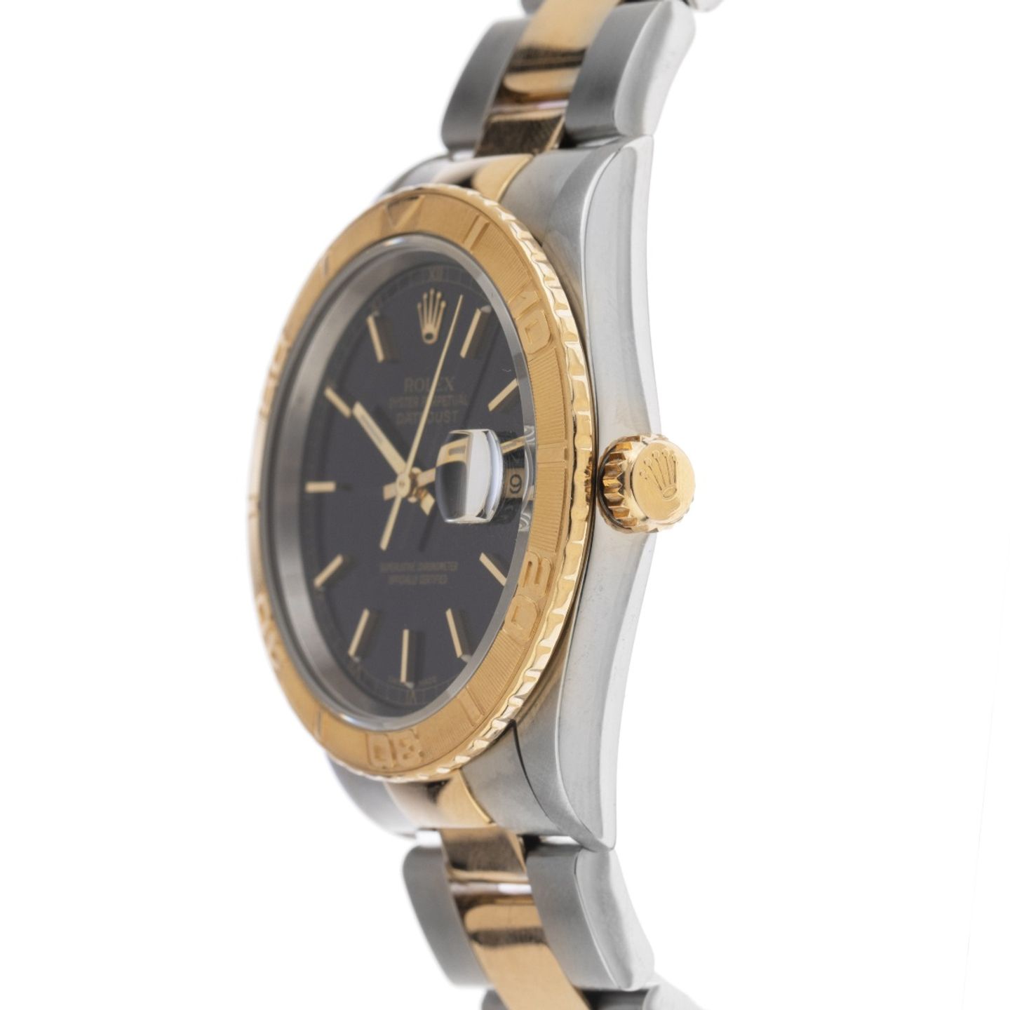 Rolex Datejust Turn-O-Graph 16263 (2002) - Black dial 36 mm Gold/Steel case (4/8)