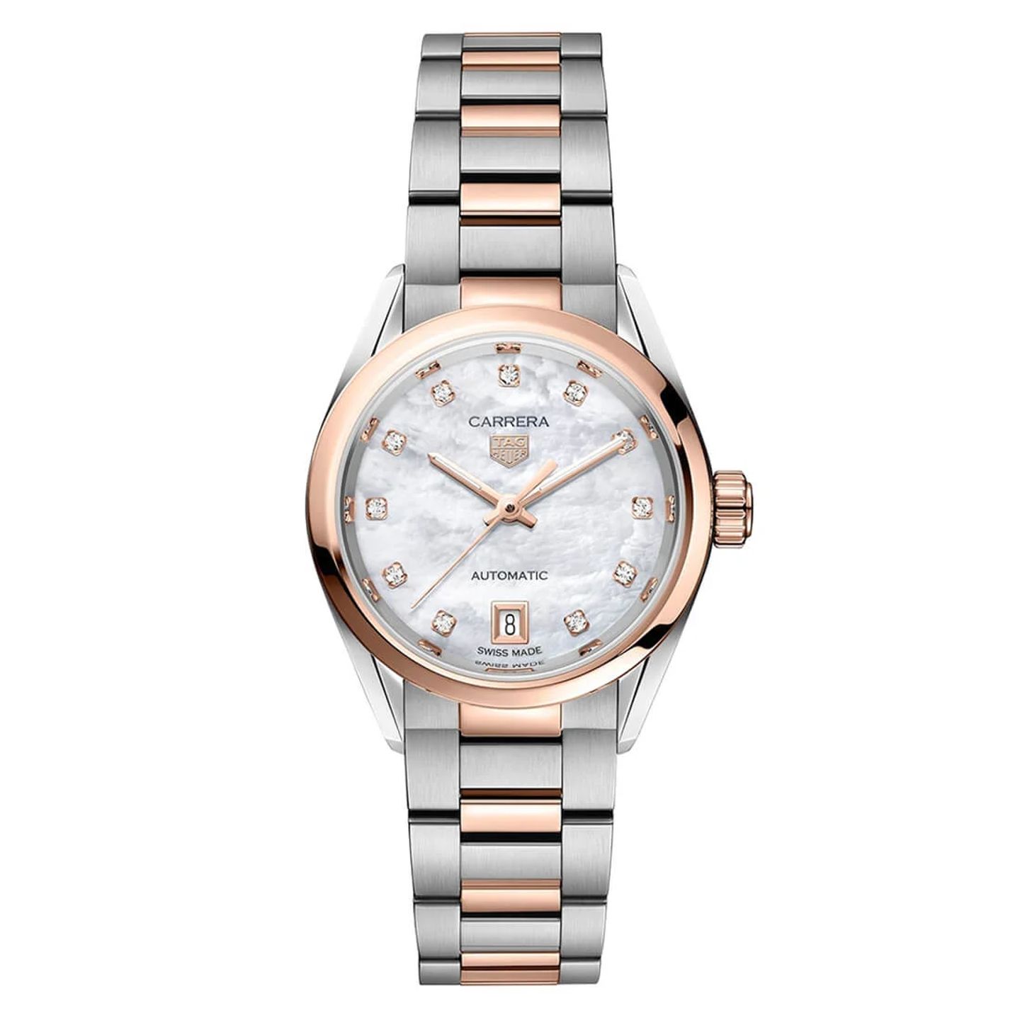 TAG Heuer Carrera Lady WBN2450.BD0569 (2023) - White dial 29 mm Gold/Steel case (3/3)