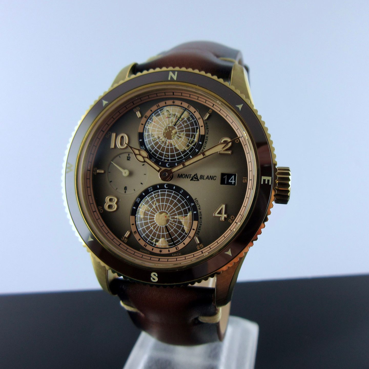 Montblanc 1858 128504 (2024) - Bruin wijzerplaat 42mm Brons (2/8)