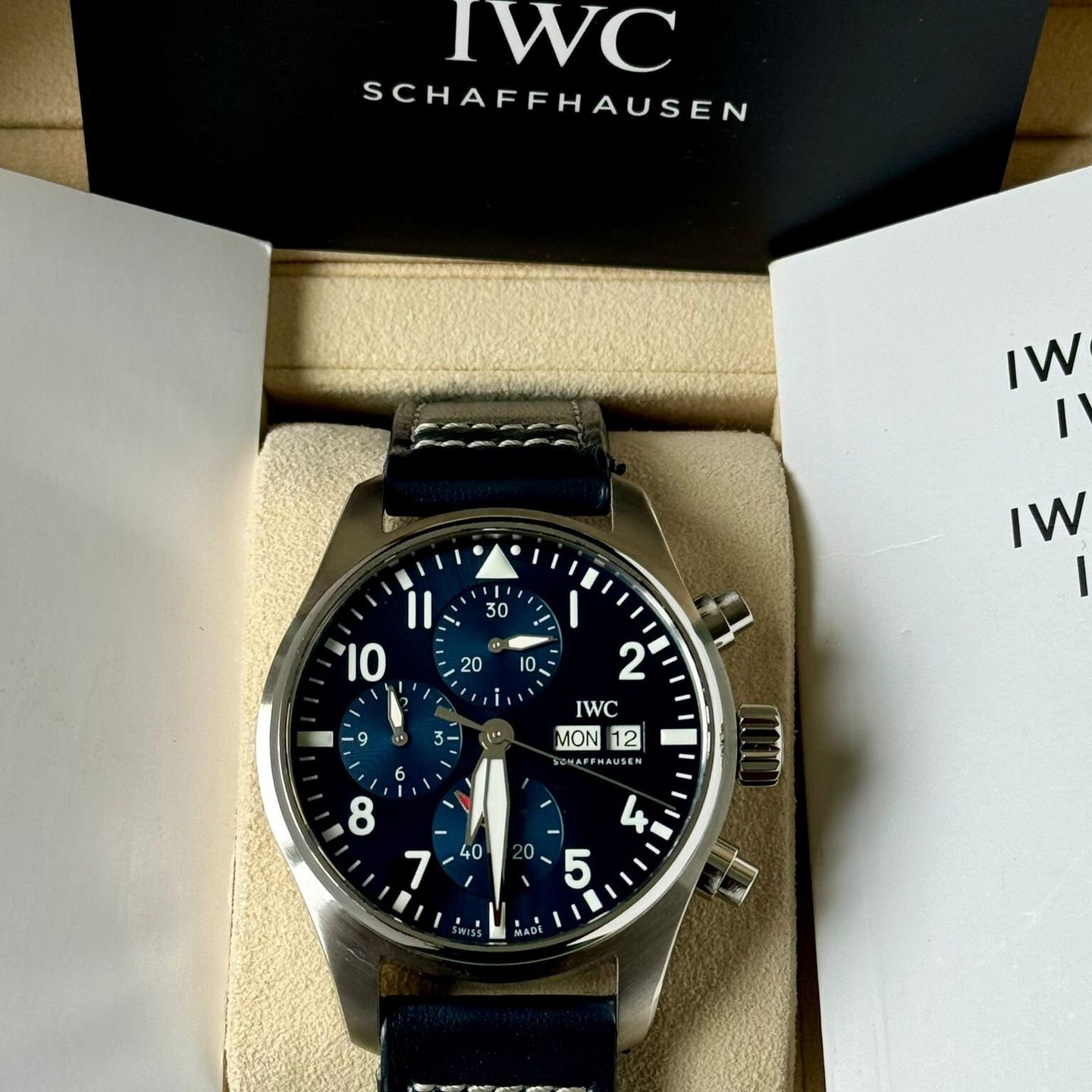 IWC Pilot Chronograph IW388101 (2021) - Blauw wijzerplaat 41mm Staal (7/7)