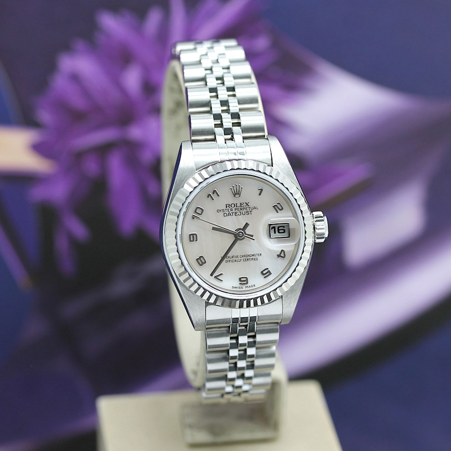 Rolex Lady-Datejust 79174 (2002) - Pearl dial 26 mm Steel case (7/8)