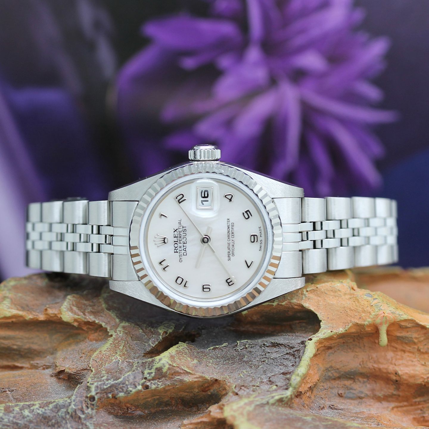 Rolex Lady-Datejust 79174 (2002) - Pearl dial 26 mm Steel case (5/8)