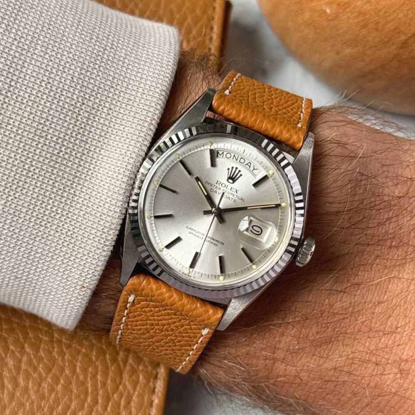 Rolex Day-Date 1803/9 (1966) - Zilver wijzerplaat 36mm Witgoud (6/8)