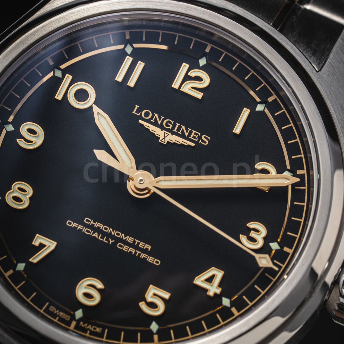 Longines Spirit L3.809.4.53.6 (2026) - Zwart wijzerplaat 40mm Staal (2/8)