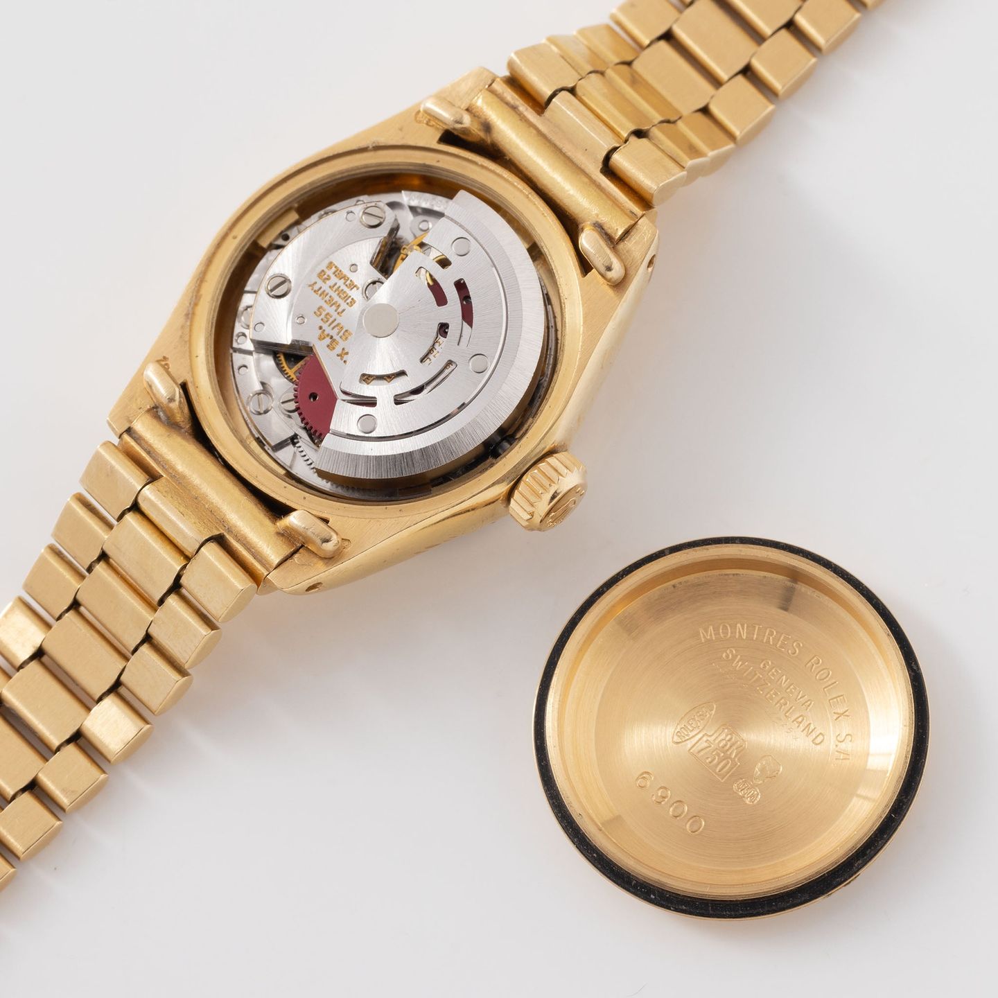 Rolex Lady-Datejust 6917 (1979) - Red dial 26 mm Yellow Gold case (6/7)