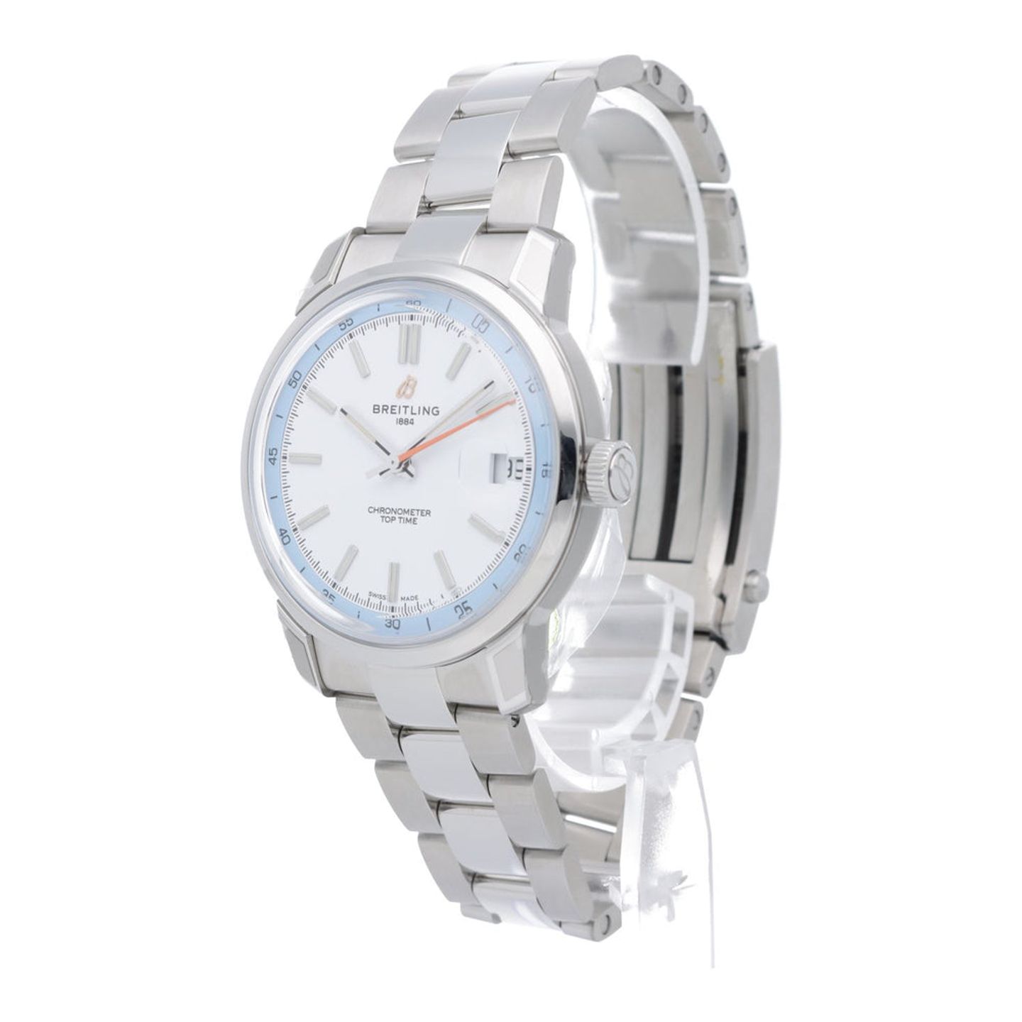 Breitling Top Time AB3113281A1A1 (2026) - Zilver wijzerplaat 38mm Staal (2/7)