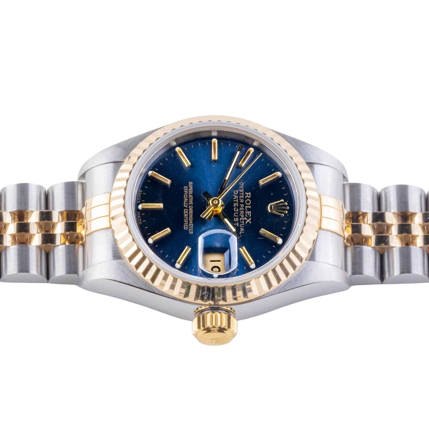 Rolex Lady-Datejust 69173 (1993) - Blue dial 26 mm Gold/Steel case (6/8)